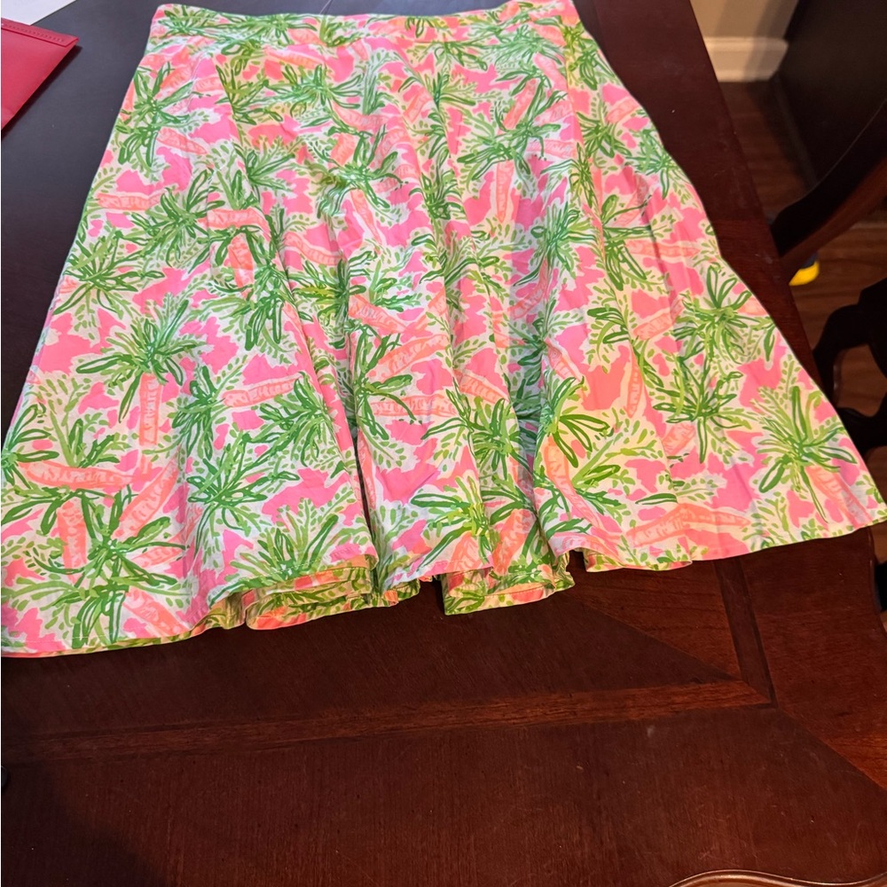 Lilly Pulitzer Pink and Green Palm Skirt